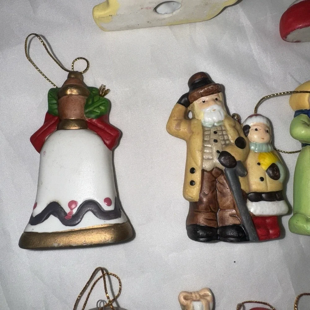 12 Various Vintage Ceramic Christmas‎ Ornaments